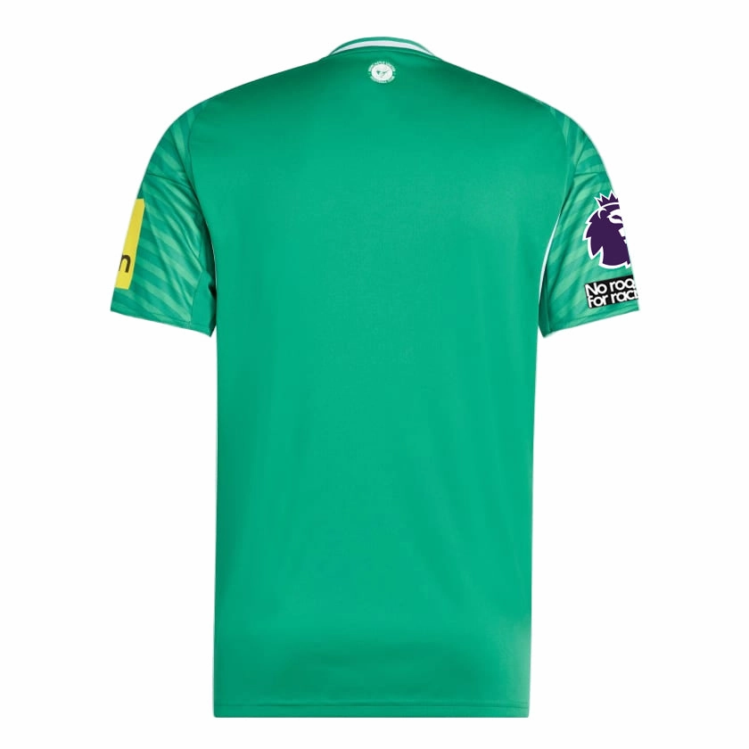 Anti Snag Surface adidas Men's Newcastle United 25/26 Away Jersey w/ NRFR   EPL Patches (Green/White)