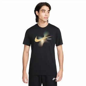 Swoosh Dots Graphic T-shirt Flexible Neckband Cozy Feel