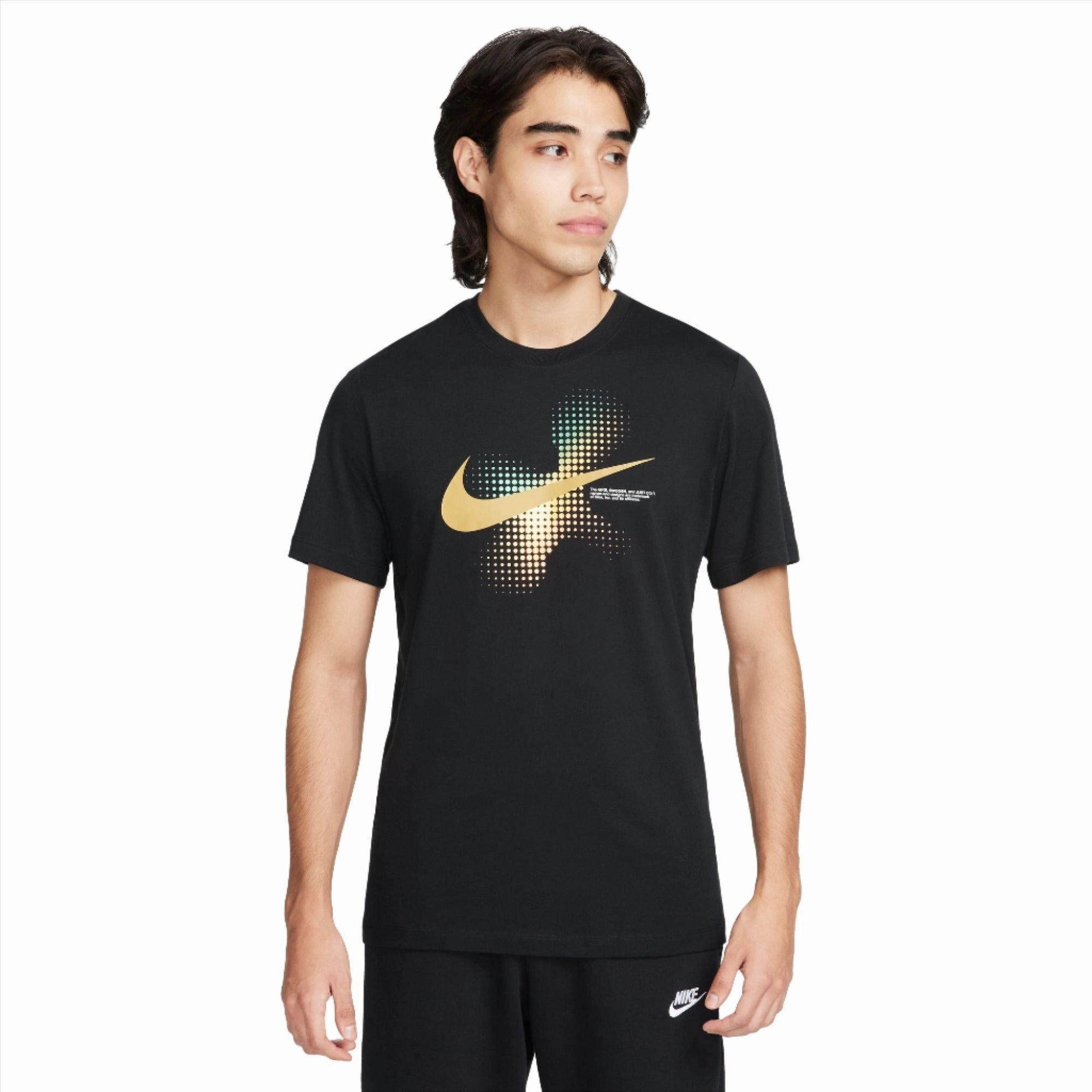 Swoosh Dots Graphic T-shirt Flexible Neckband Cozy Feel