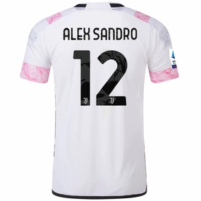 adidas Juventus Authentic Alex Sandro Away Jersey w/ Serie A Patch 23/24 (White) Sustainable production Fade Resistant Dyeing