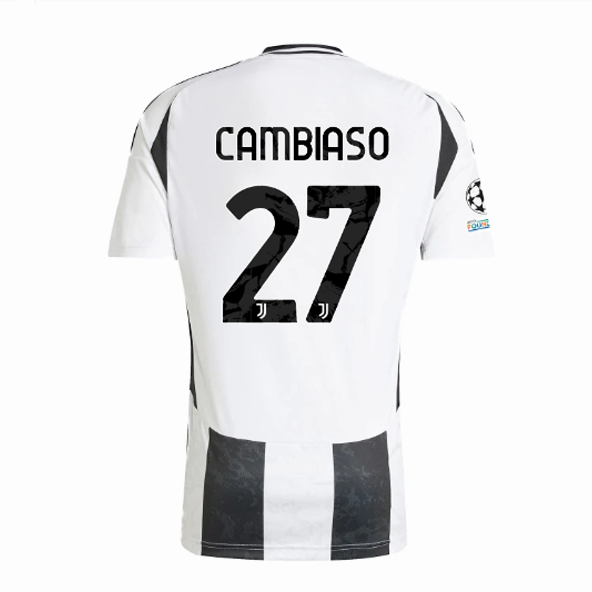 Sustainable Dye Process adidas Juventus Authentic Andrea Cambiaso Home Jersey w/ Champions League   Copa Italia Patches 24/25 (White/Black)