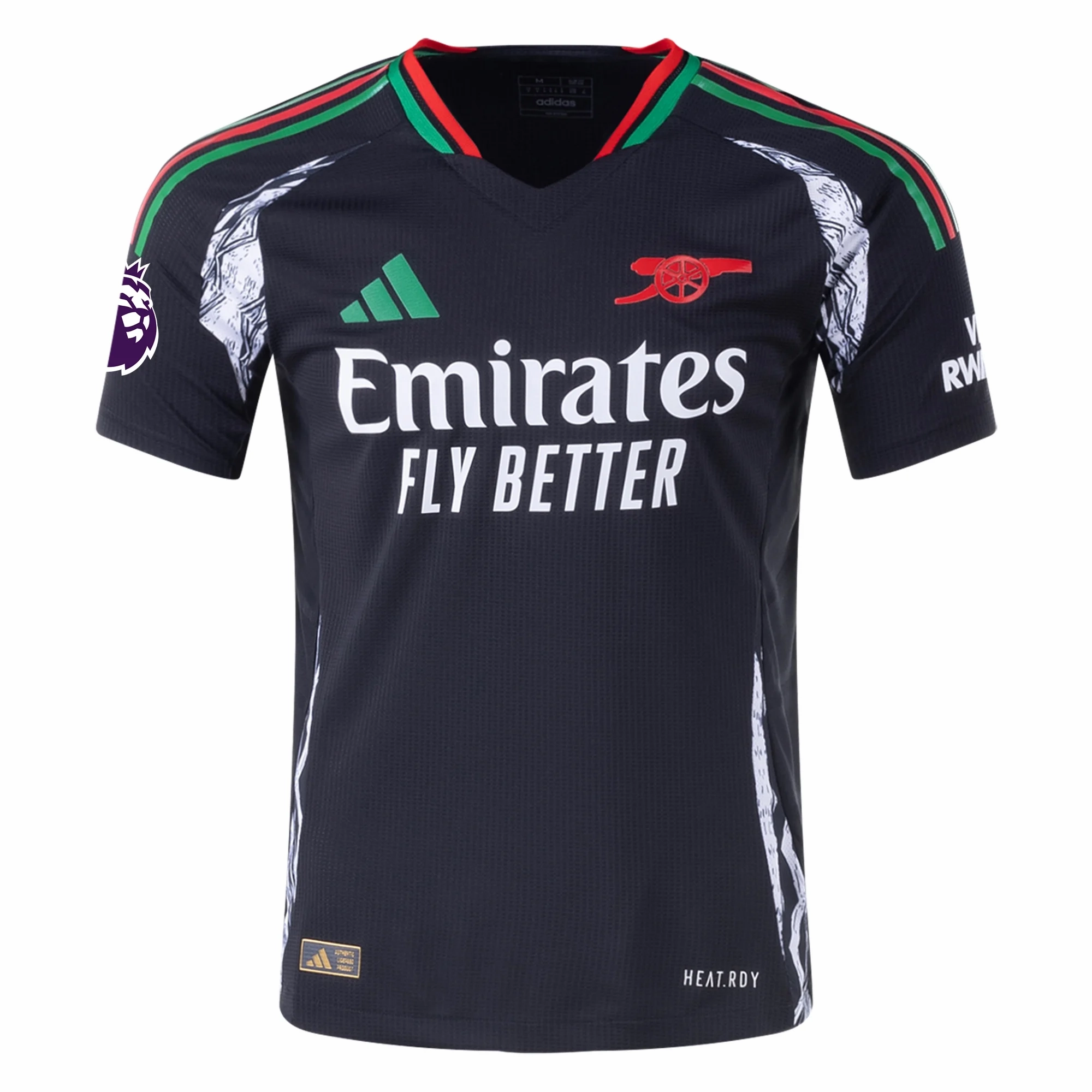 Raglan Sleeve Construction adidas Arsenal Authentic Kai Havertz Away Jersey w/ EPL Patch 24/25 (Black)
