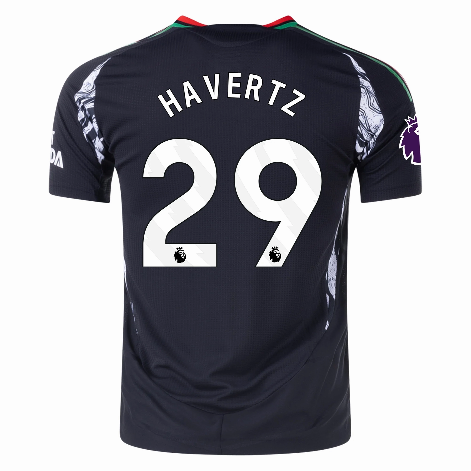 Outdoor Activewear Reflective Trim adidas Arsenal Authentic Kai Havertz Away Jersey w/ EPL Patch 24/25 (Black)
