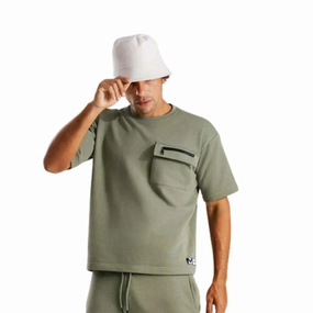 Stylish Fit Geometric precision UtilityZip Cotton Shirt