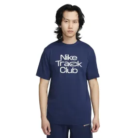 Trendy Top Tencel Blend Fabric Mens Nike Track Club Dri-FIT Short-Sleeve Running Top
