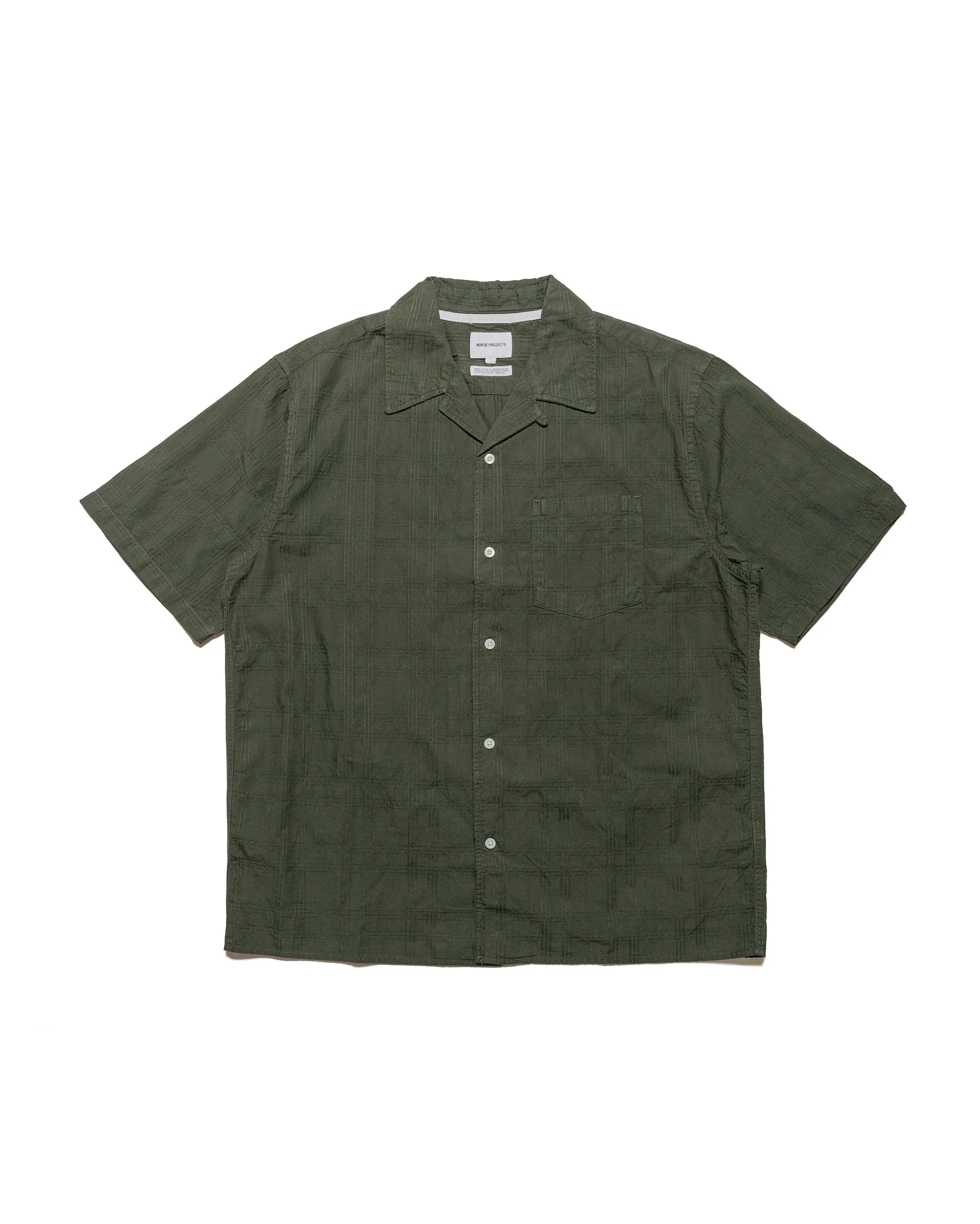 Norse Projects Carsten Relaxed Dobby Check Shirt Spruce Green Eco Friendly Material Errand Ready