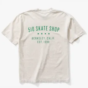 Biodegradable Textile Vintage Label Tee (Cream/Green)