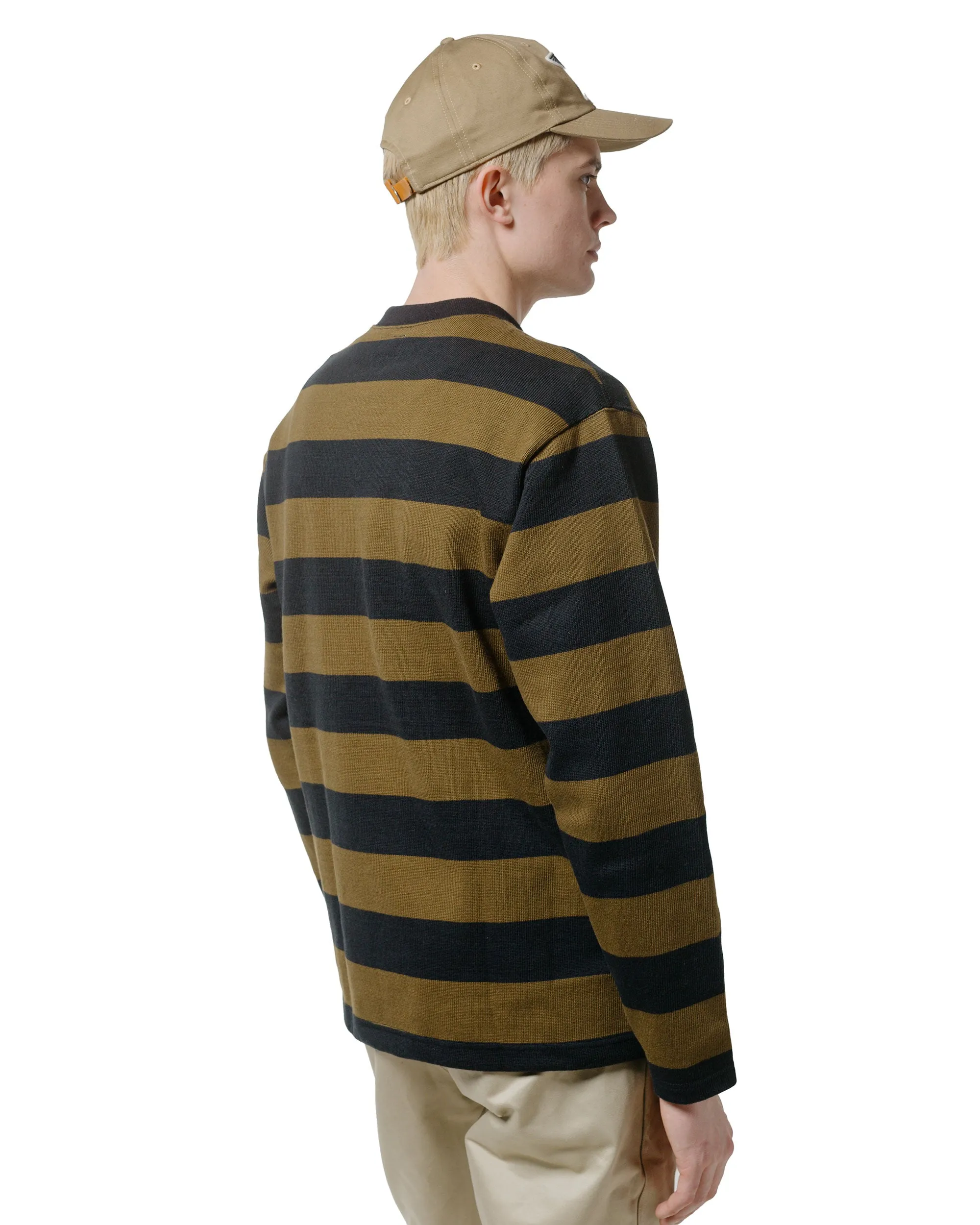 The Real McCoy's BC24101 Buco Stripe Racing Jersey Black/Olive Comfy Hoodie