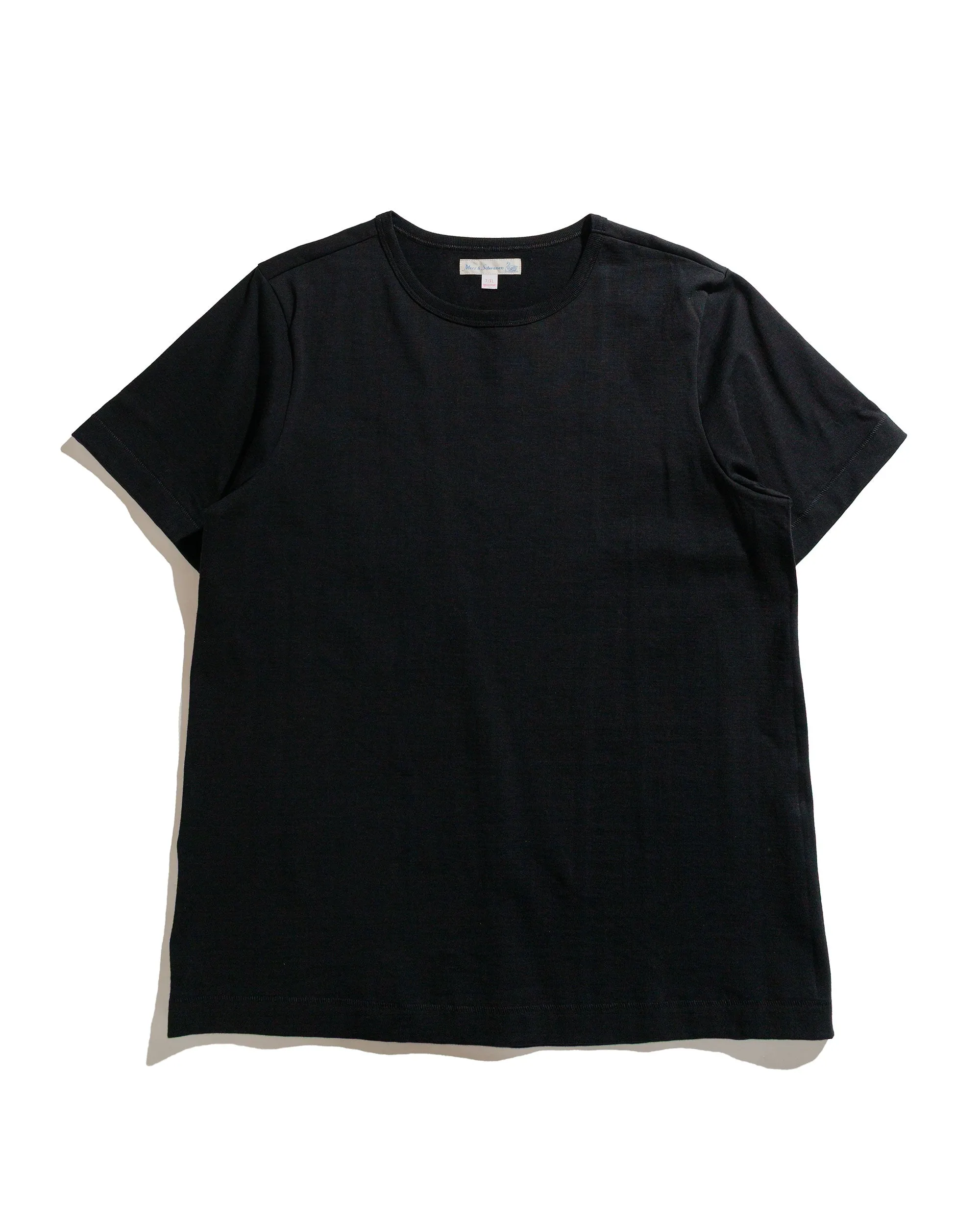 Merz B. Schwanen 1950s Loopwheeled T-Shirt Deep Black All-Purpose Wear Quick Wear