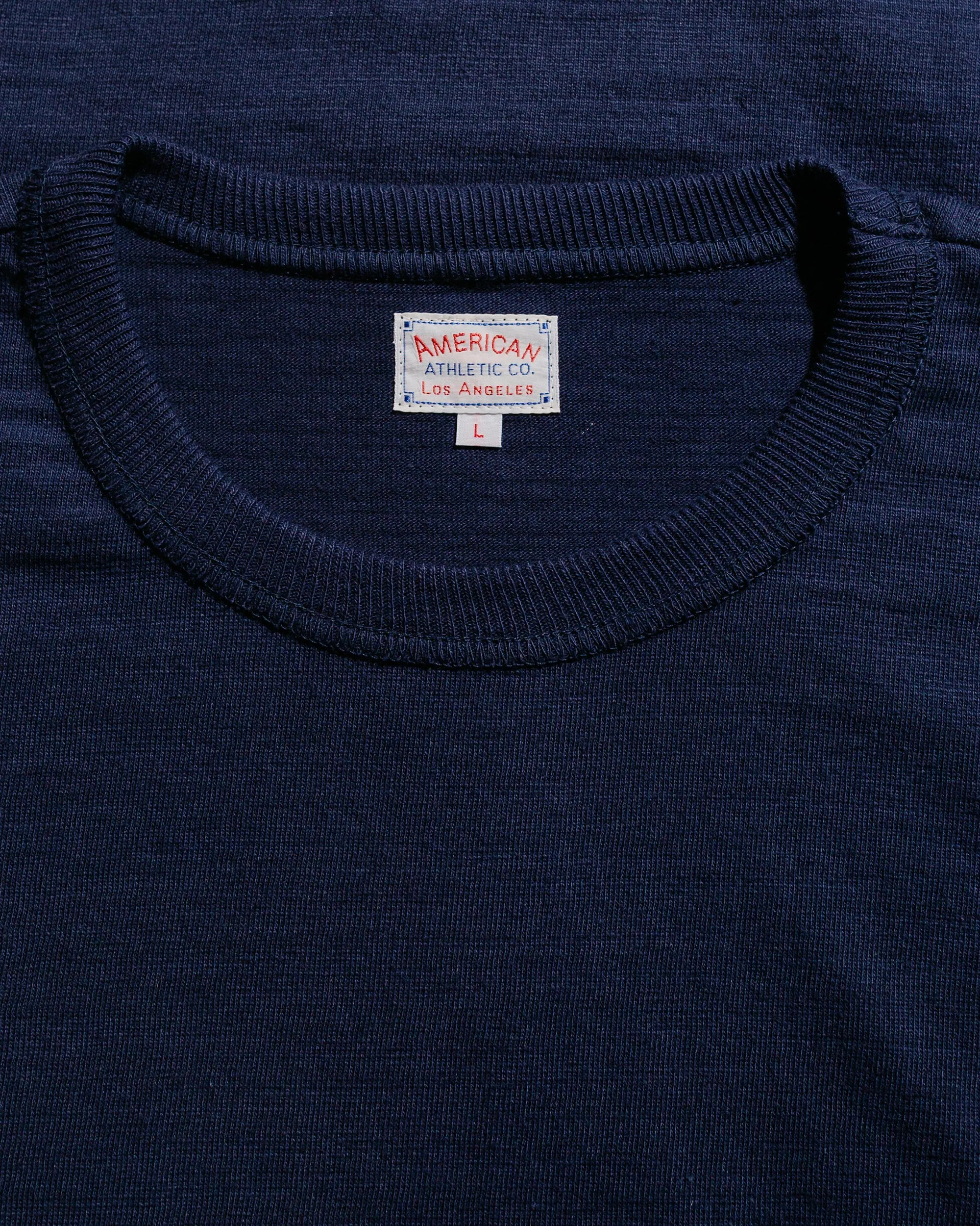 Flatlock stitching Timeless casual wear The Real McCoy's MC21109 Athletic L/S T-Shirt / Loop-Wheel Navy