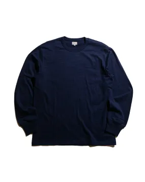 The Real McCoy's MC21109 Athletic L/S T-Shirt / Loop-Wheel Navy Relax Outfit Natural Fiber Blend