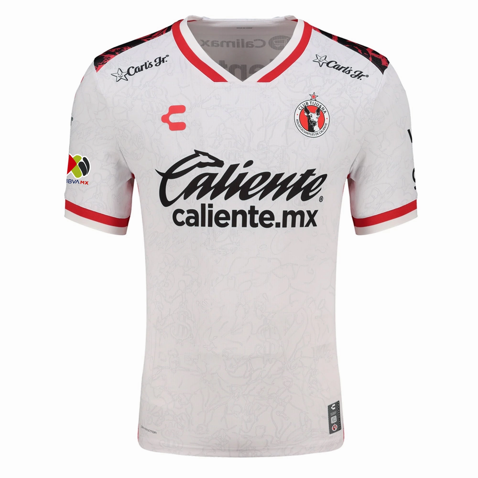 Charly Jose Antonio Rodriguez Men's Xolos De Tijuana Away Jersey 25/26 w/ BBVA MX Patch (White) Casual Wear Movement Ready