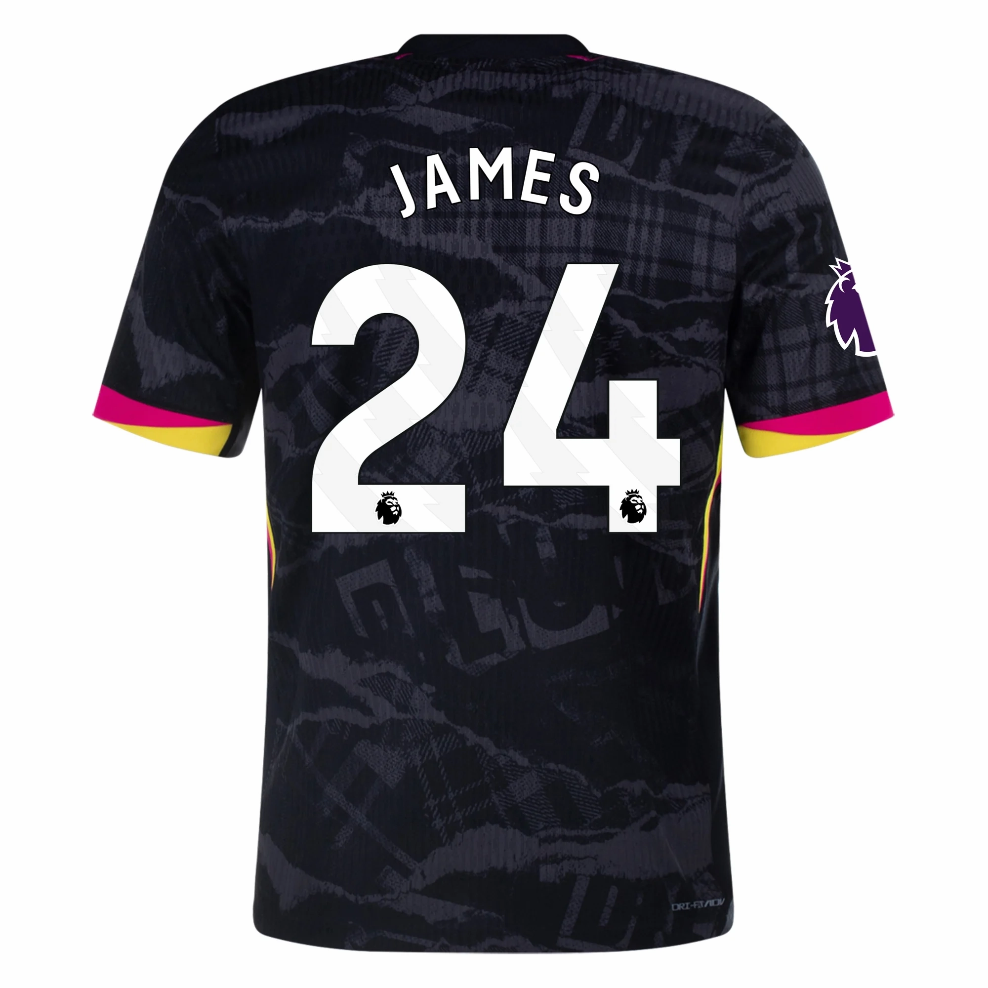 Color Blocked Tight Motion Nike Chelsea Authentic Reece James Third Jersey w/ EPL Patch 24/25 (Anthracite/Pink Prime)