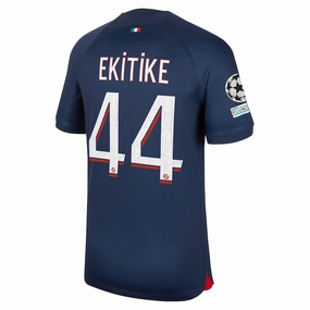 Nike Paris Saint-Germain Hugo Ekitike Home Jersey w/ Champions League Patches 23/24 (Midnight Navy) Team Vibe