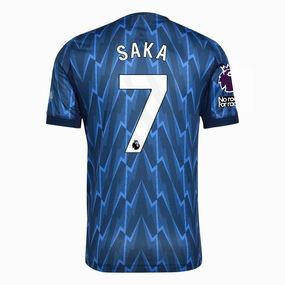 adidas Arsenal Authentic Bukayo Saka Away Jersey w/ EPL   No Room For Racism 25/26 (Indigo/Silver) Street Style Anti Microbial Finish