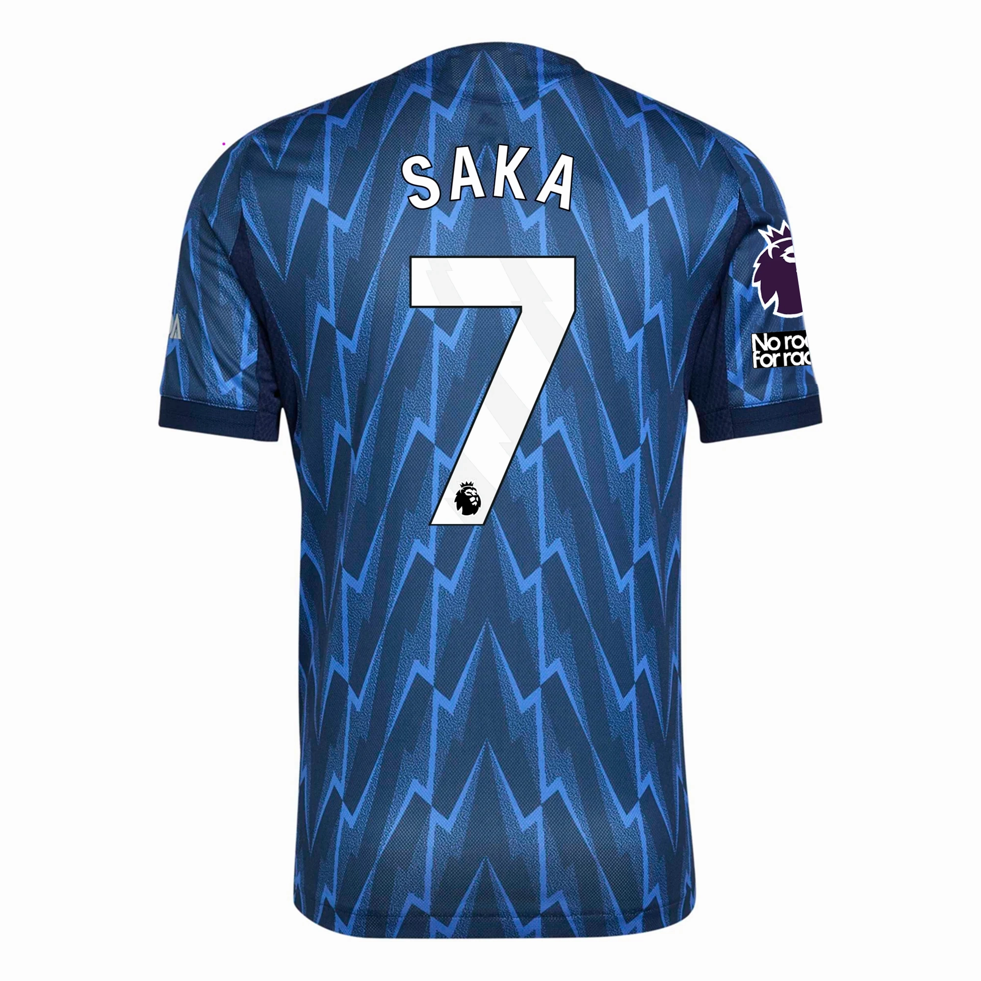 adidas Arsenal Authentic Bukayo Saka Away Jersey w/ EPL   No Room For Racism 25/26 (Indigo/Silver) Street Style Anti Microbial Finish