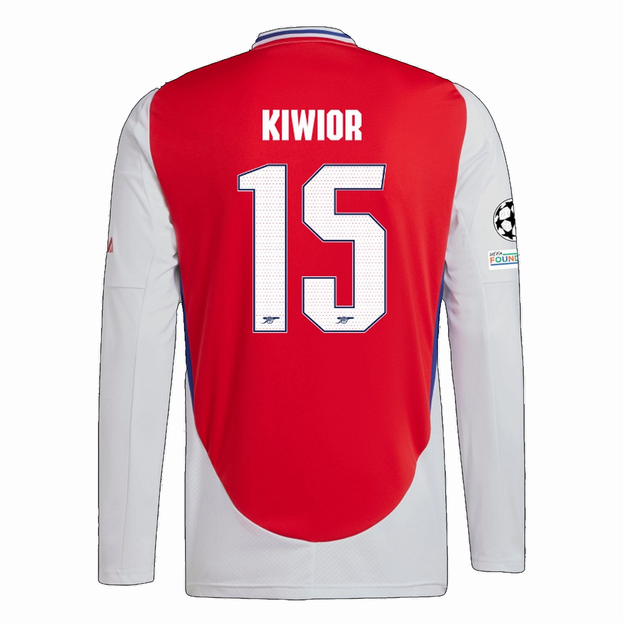 adidas Arsenal Jakub Kiwior Home Long Sleeve Jersey w/ Champions League Patches 24/25 (Better Scarlet/White) Urban Run