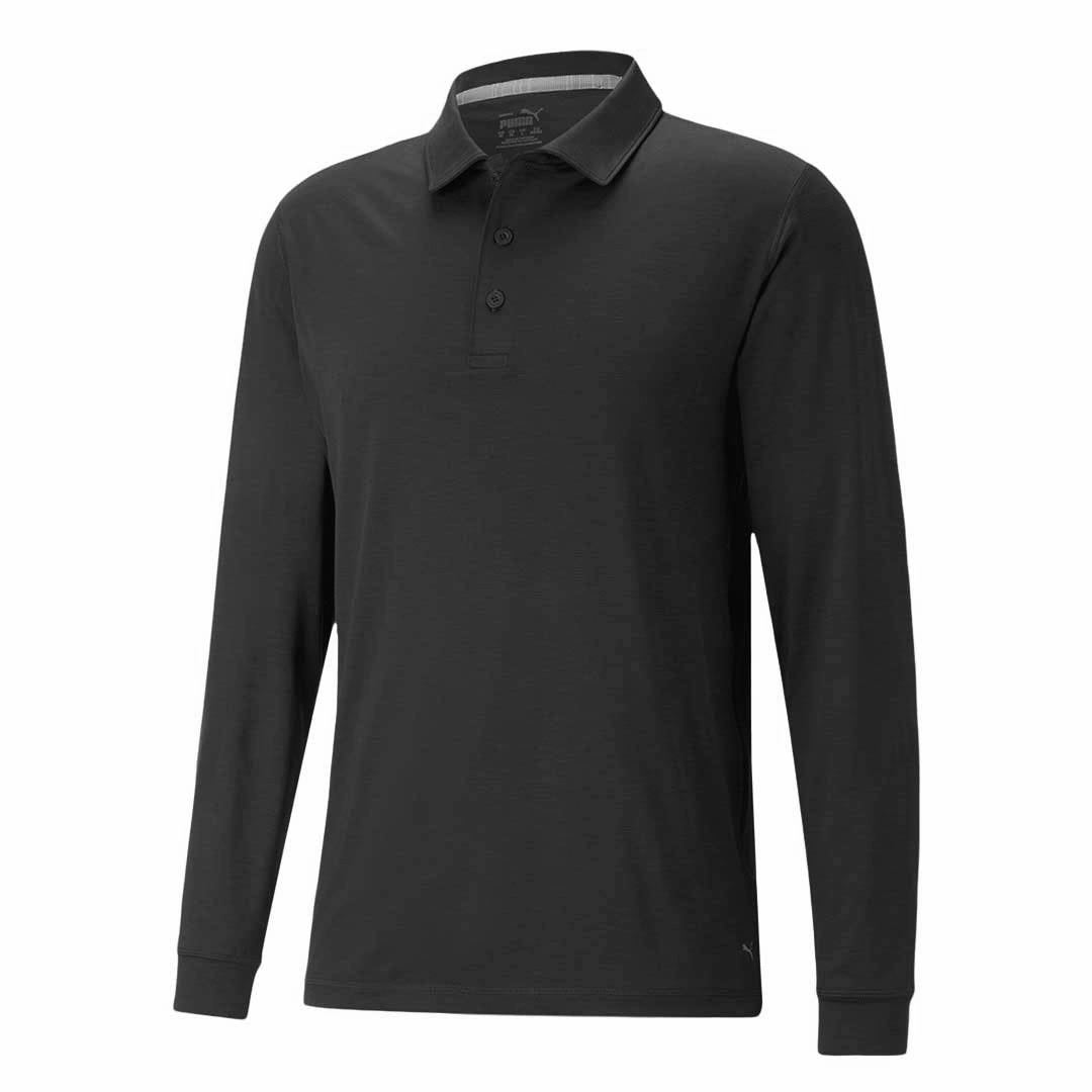 Puma - Men's You-V Long Sleeve Polo (539106 02) Dynamic Ergonomic Fit All Purpose Knit