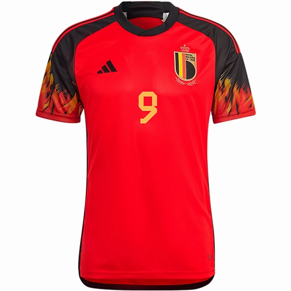 Stretch Trim Stylish performance adidas Belgium Romelu Lukaku Home Jersey 22/23 (Red/Black)