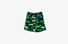 Soft Jersey Tencel Blend Fabric Manor  "Saguaro Summer Nylon Short" M - Navy Course Camo