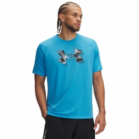 Tech Print Fill T-shirt Slim Fit Design Taped Neckline