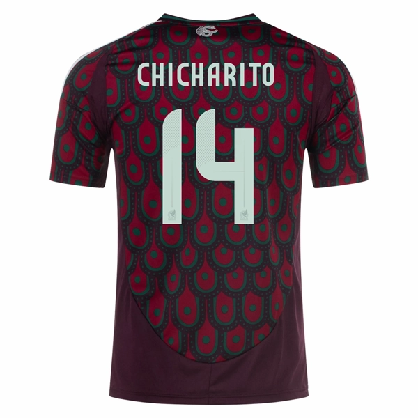 Soft touch finish Adidas Mens Mexico Chicharito Home Jersey 24/25 (Multicolor)