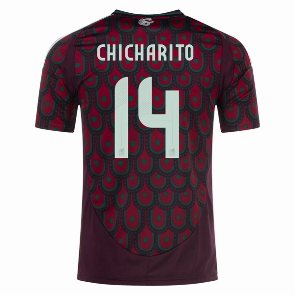 Adidas Mens Mexico Chicharito Home Jersey 24/25 (Multicolor) Molded Collar Architecture Training Fit