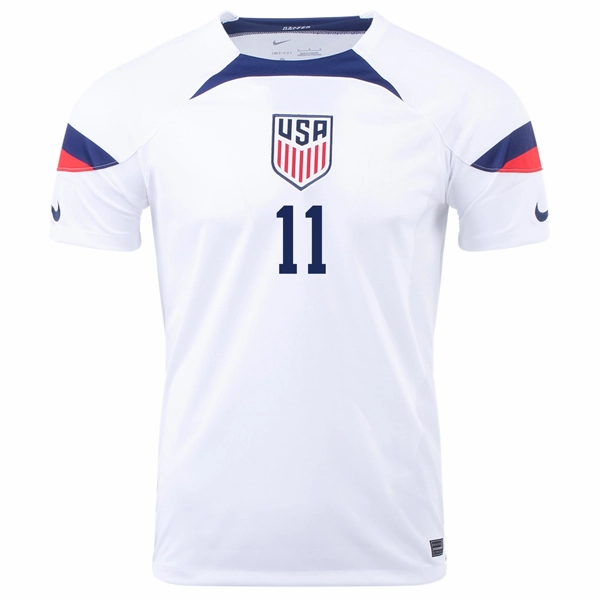 Mesh Ventilation Zones Nike United States Brenden Aaronson Home Jersey 22/23 (White/Loyal Blue)
