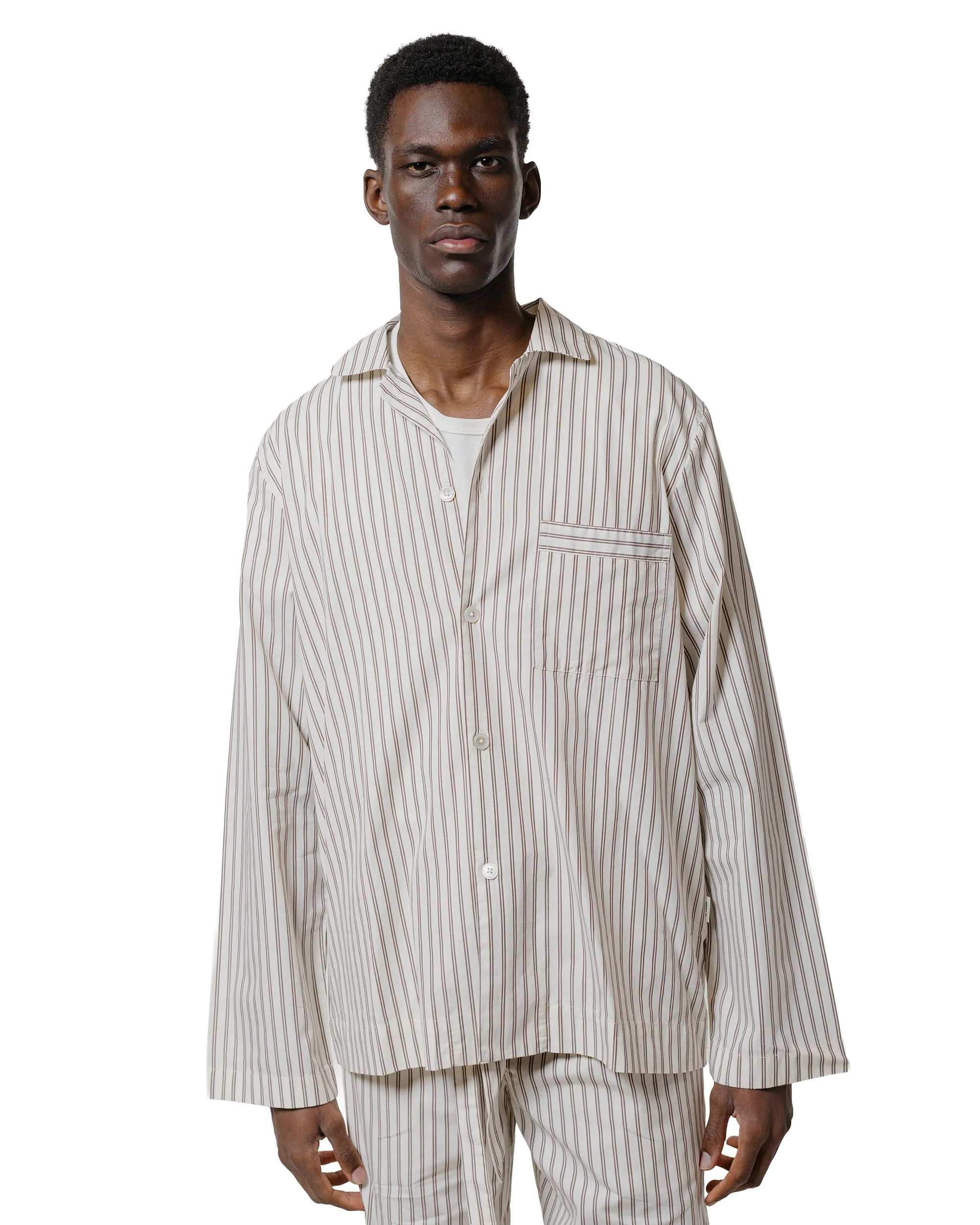Eco Friendly Production Tekla Poplin Pyjama Shirt Hopper Stripes