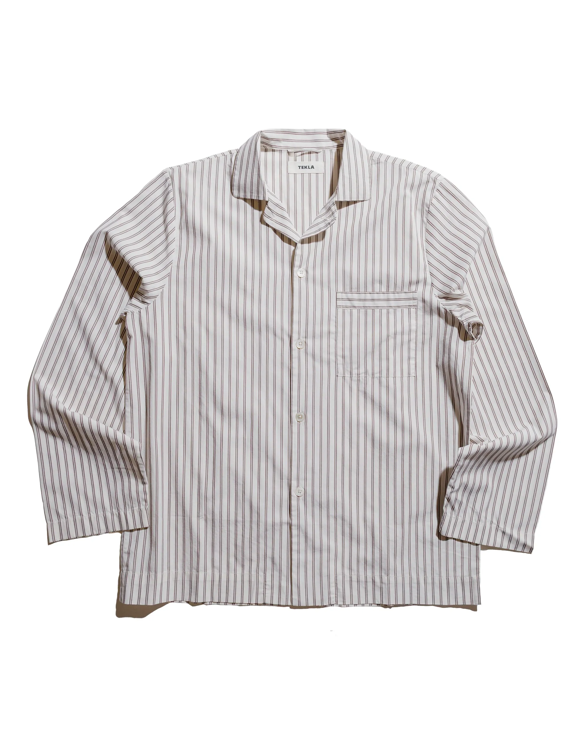 Tekla Poplin Pyjama Shirt Hopper Stripes Odor control