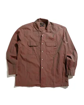 Beams Plus Open Collar Slab Chambray Red Interview Ready Advanced Moisture Management