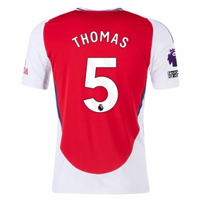adidas Arsenal Thomas Partey Home Jersey w/ EPL   No Room For Racism Patches 24/25 (Better Scarlet/White) Friction Free Zipper Guard Muscle Motion