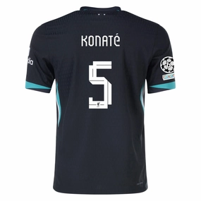 Adjustable Hem Sleek Look Nike Liverpool Authentic Ibrahima Konat?? Away Jersey w/ Champions League 24/25 (Night Forest/Washed Teal)