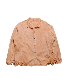 Tender Type 453 Double Cuff Mandolin Pocket Shirt Bleached Weft Stripe Cotton Canvas Red Ochre Versatile Look
