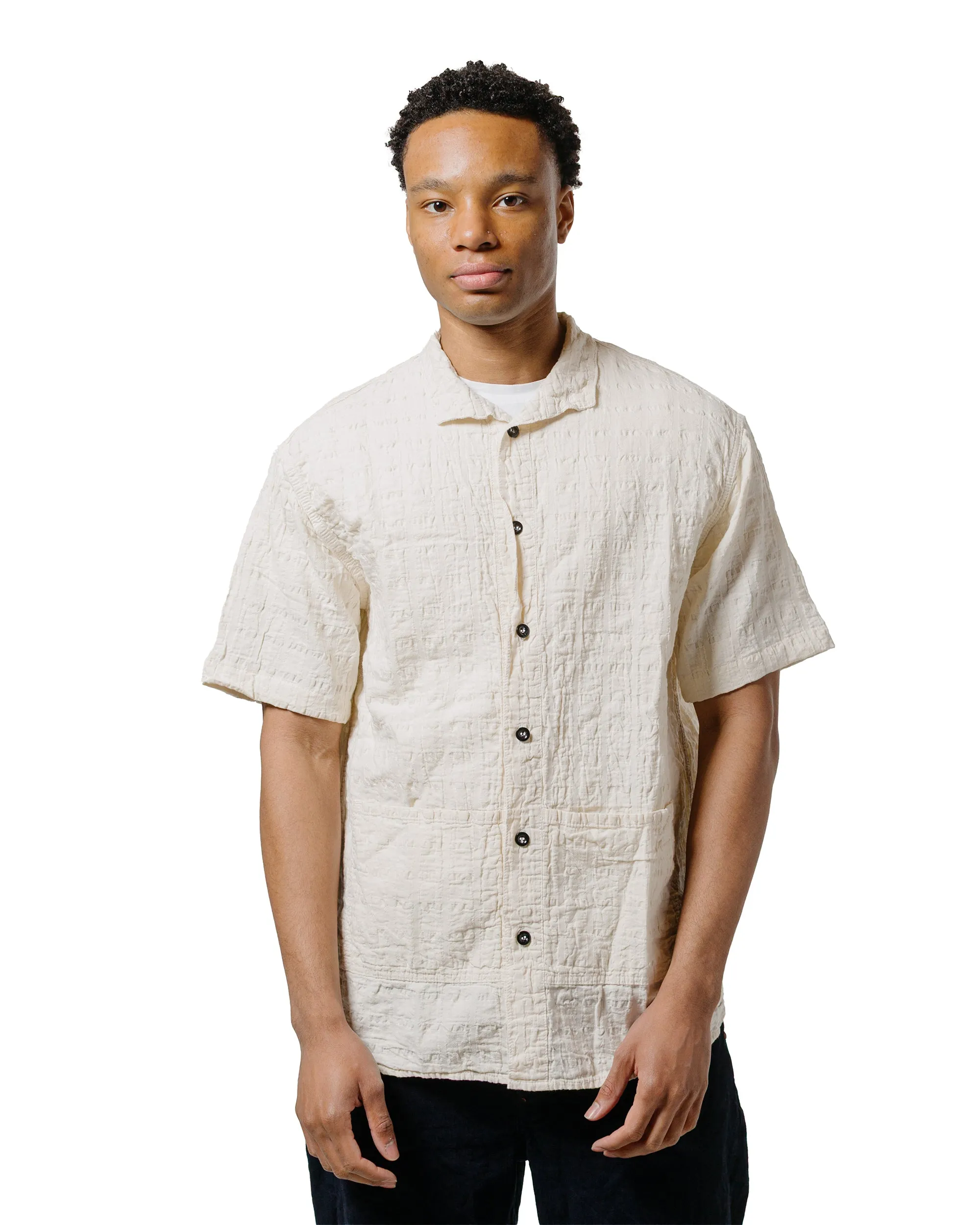 Non Irritating Tags Tender Type 469 Short Sleeve Flipped Collar Shirt Airbag Cambric Rinsed