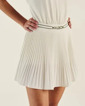FrictionReducing Lining Relaxed Wear Malbon "Valentina Pleated Skirt" W - Ivory