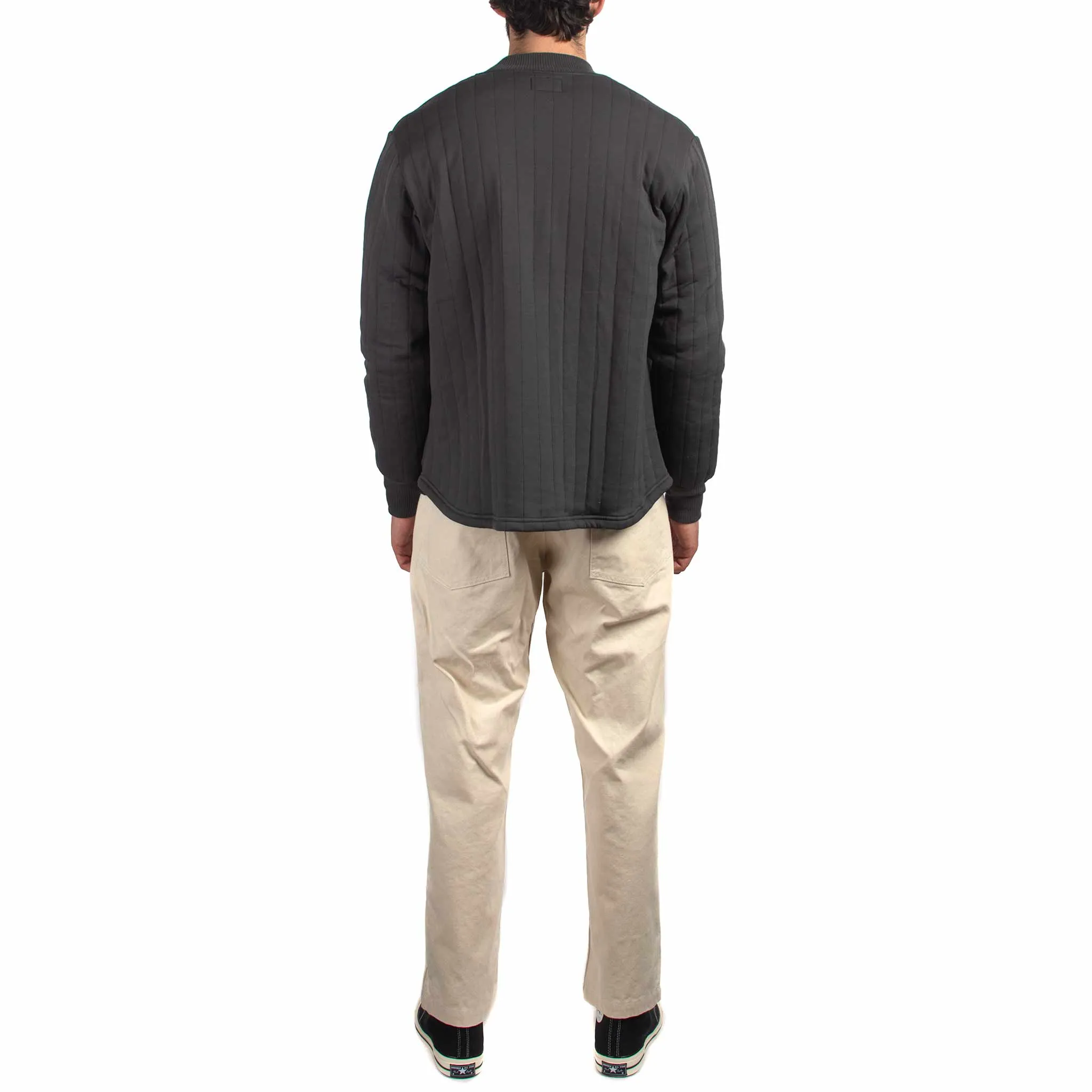 The Real McCoy's BC21101 Buco F/Z Nylon Quilted Sweatshirt Charcoal Comfortable Outfit Chic Layer