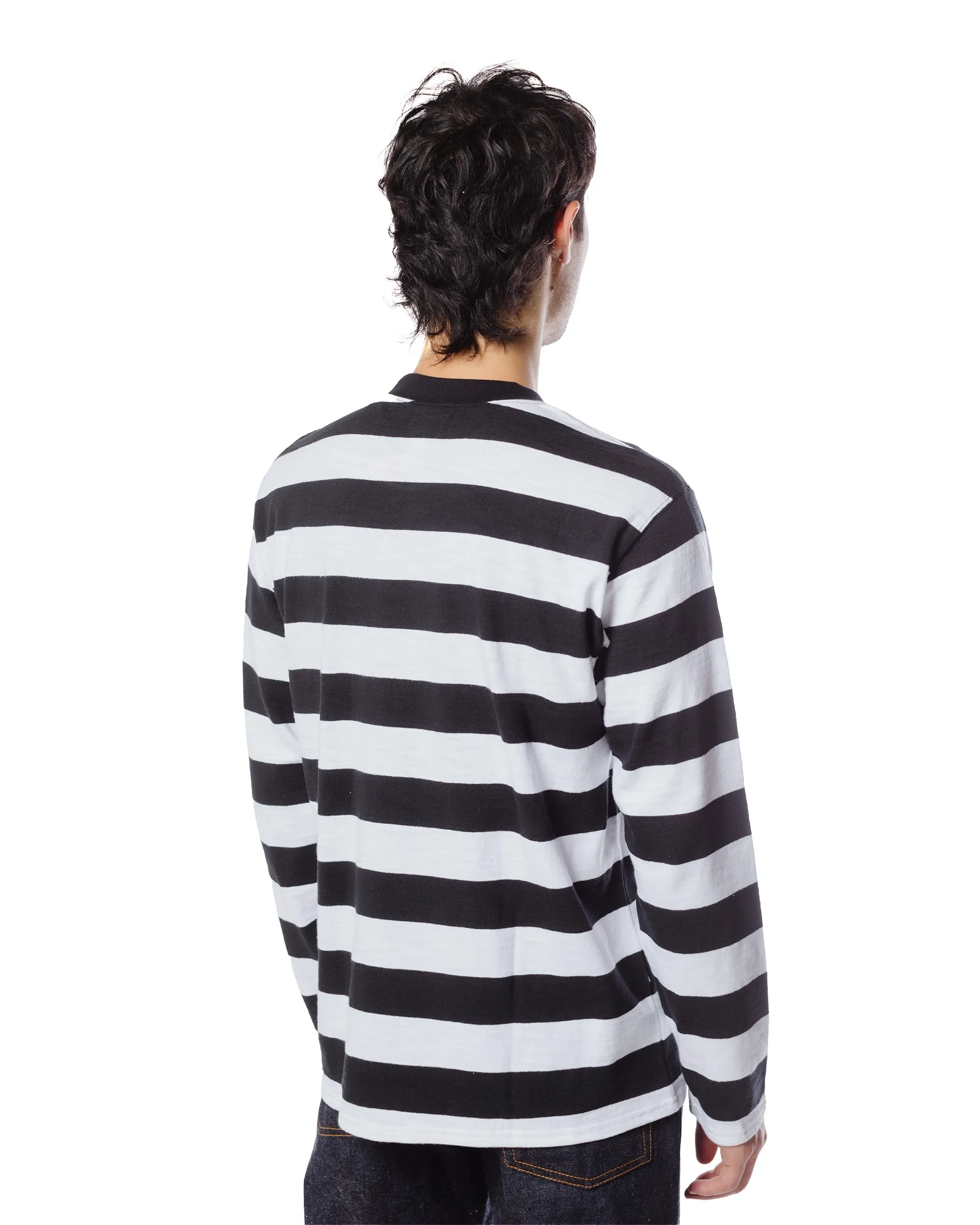 The Real McCoy's BC22005 Buco Stripe Tee L/S White Chilly Weather Style Cozy and Fashionable