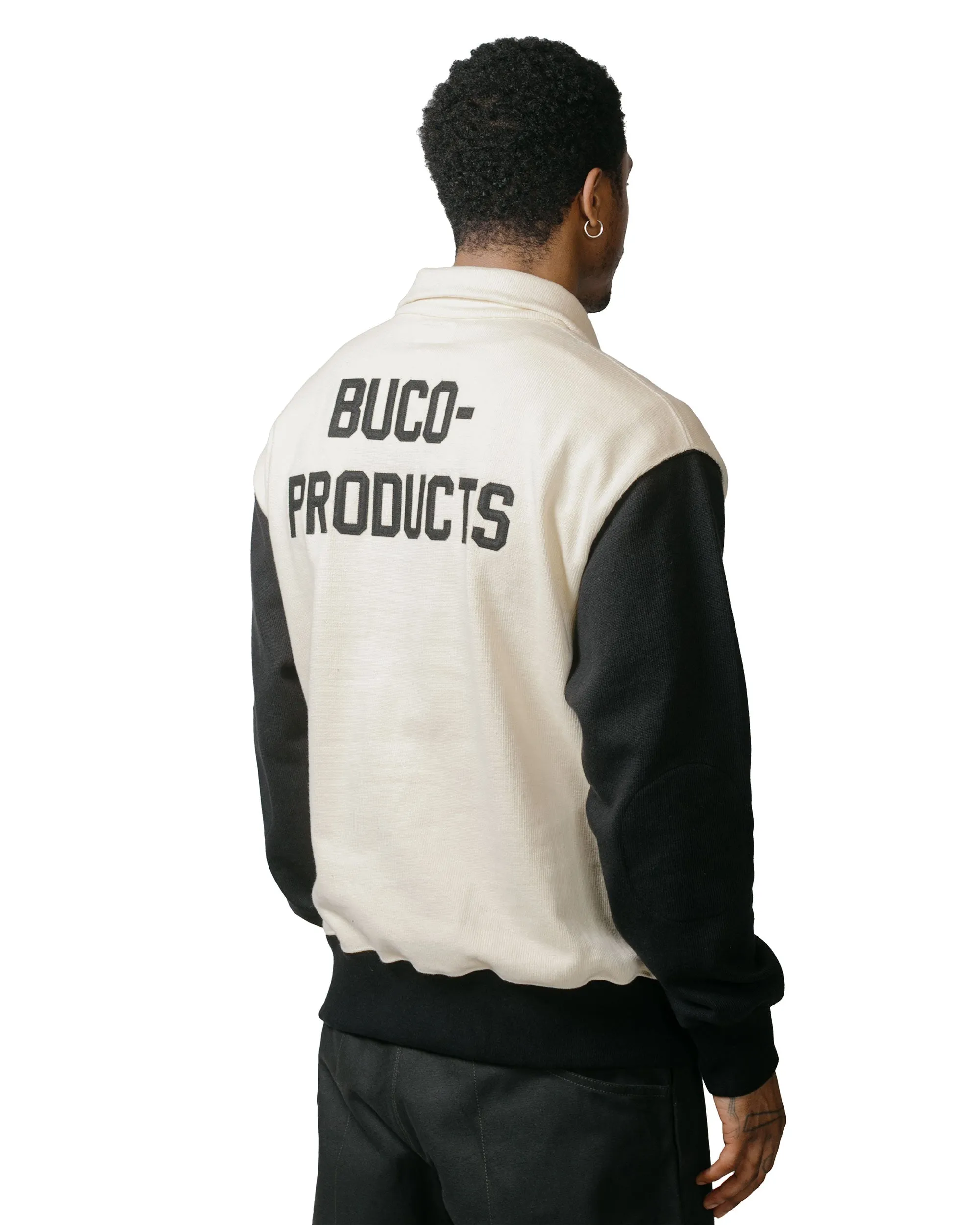product date night charm The Real McCoy's BC23104 Buco Half-Zip Motorcycle Jersey / Buco-Product White/Black