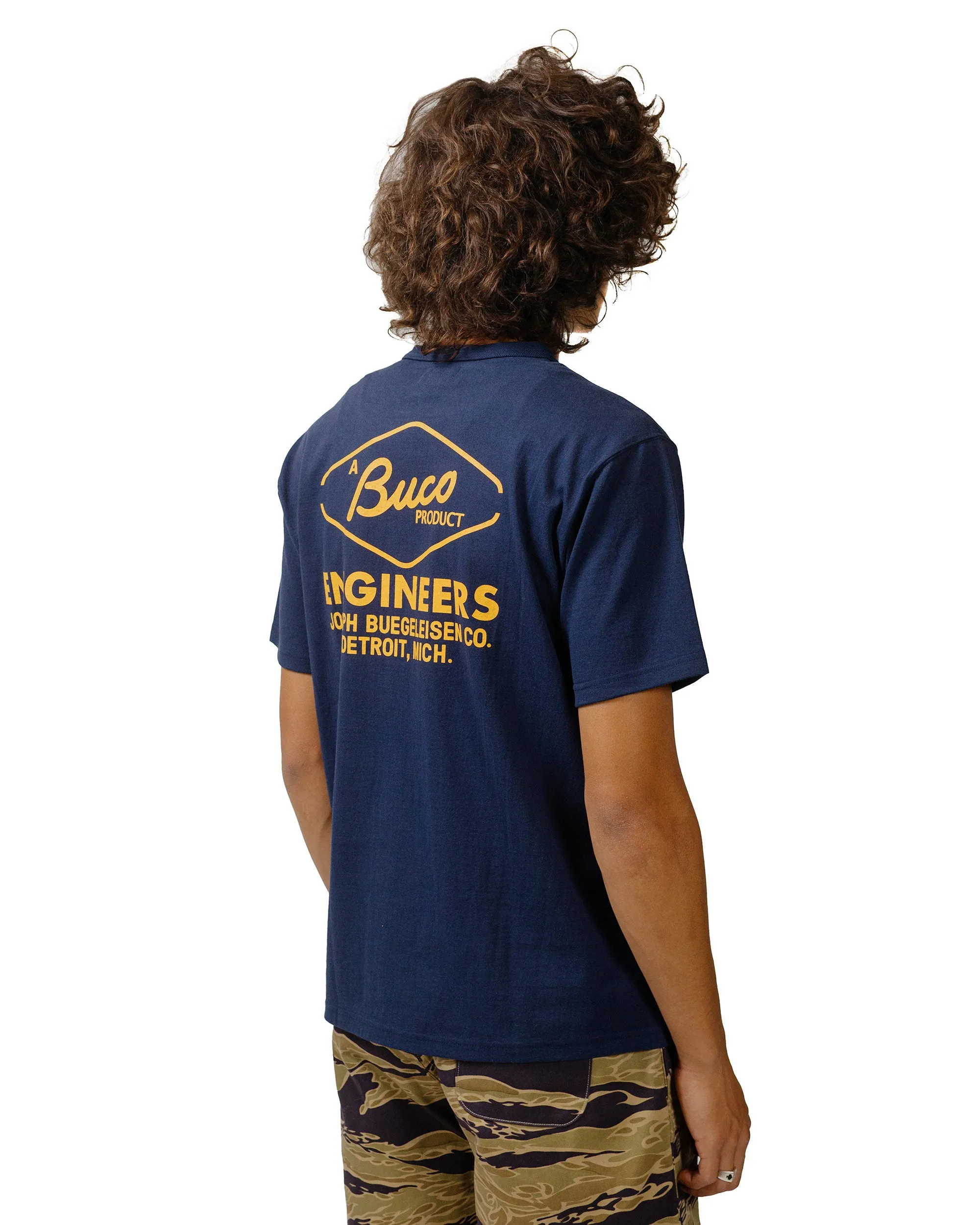 The Real McCoy's BC24003 Buco Tee / Engineers Navy Timeless Design UV protection layer