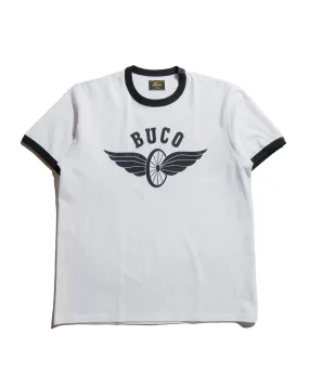 MoistureWicking Technology The Real McCoy's BC25004 Buco Tee / Flying Wheel White/Black