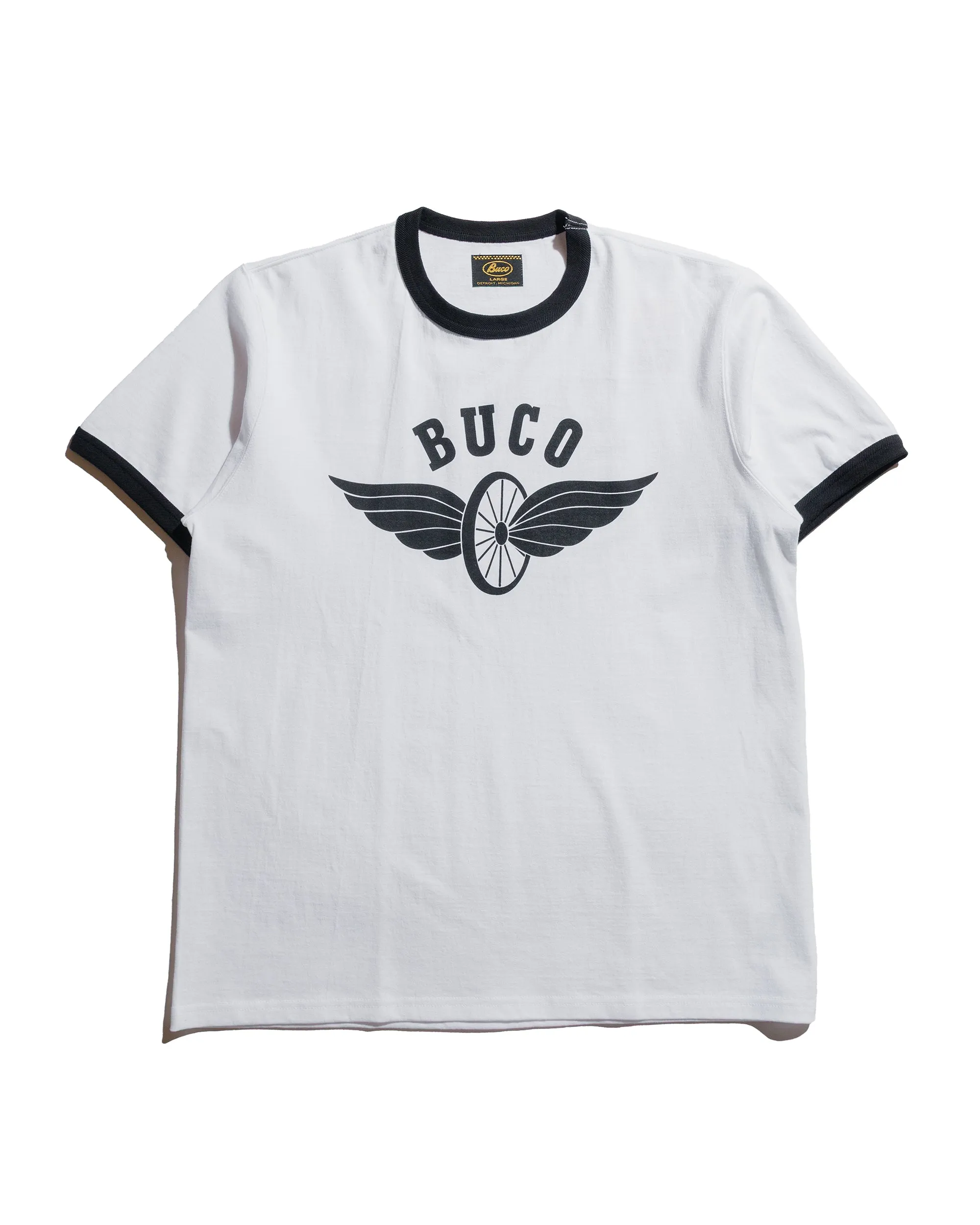 MoistureWicking Technology The Real McCoy's BC25004 Buco Tee / Flying Wheel White/Black