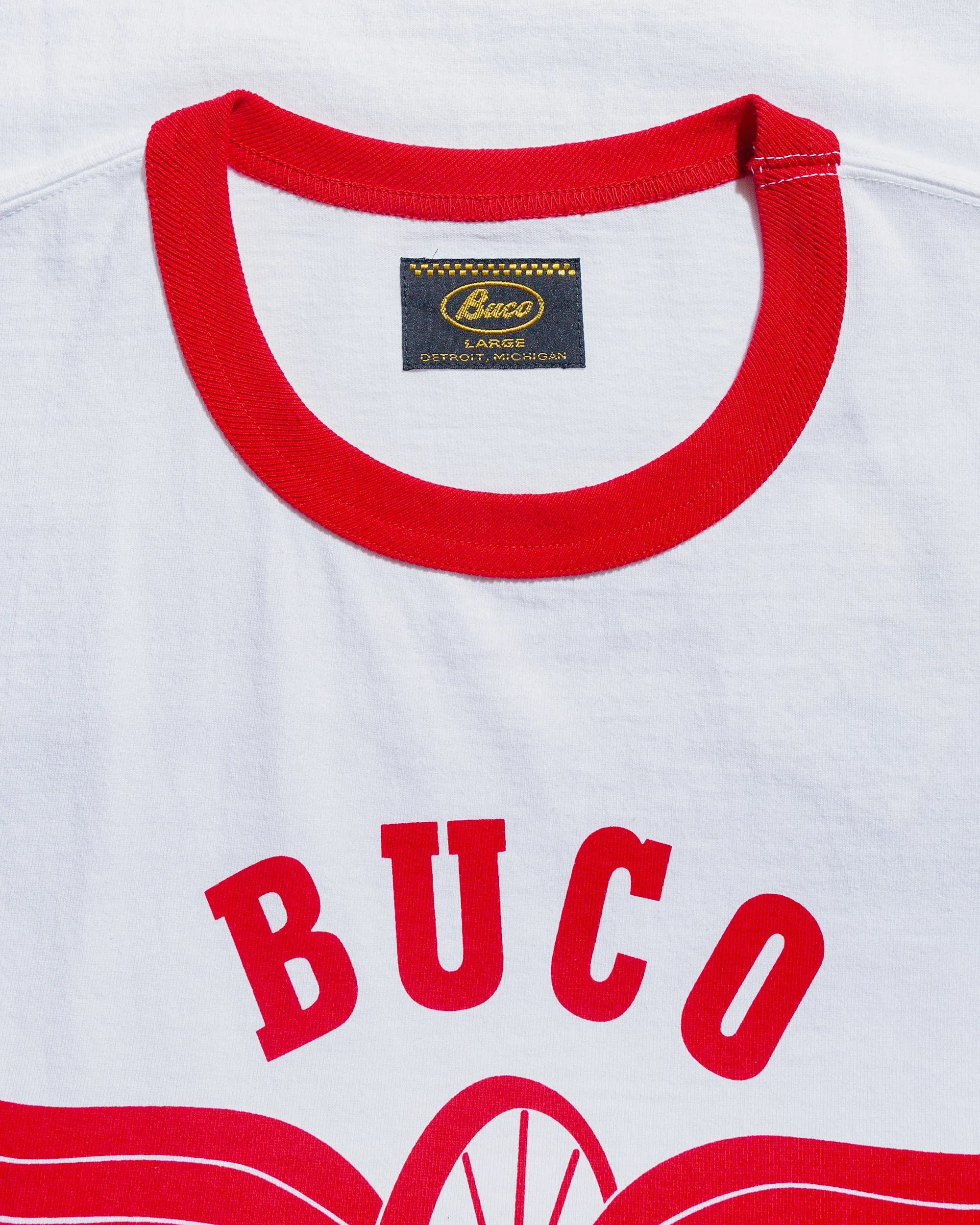 Fashion Essential Relax Outfit The Real McCoy's BC25004 Buco Tee / Flying Wheel White/Red