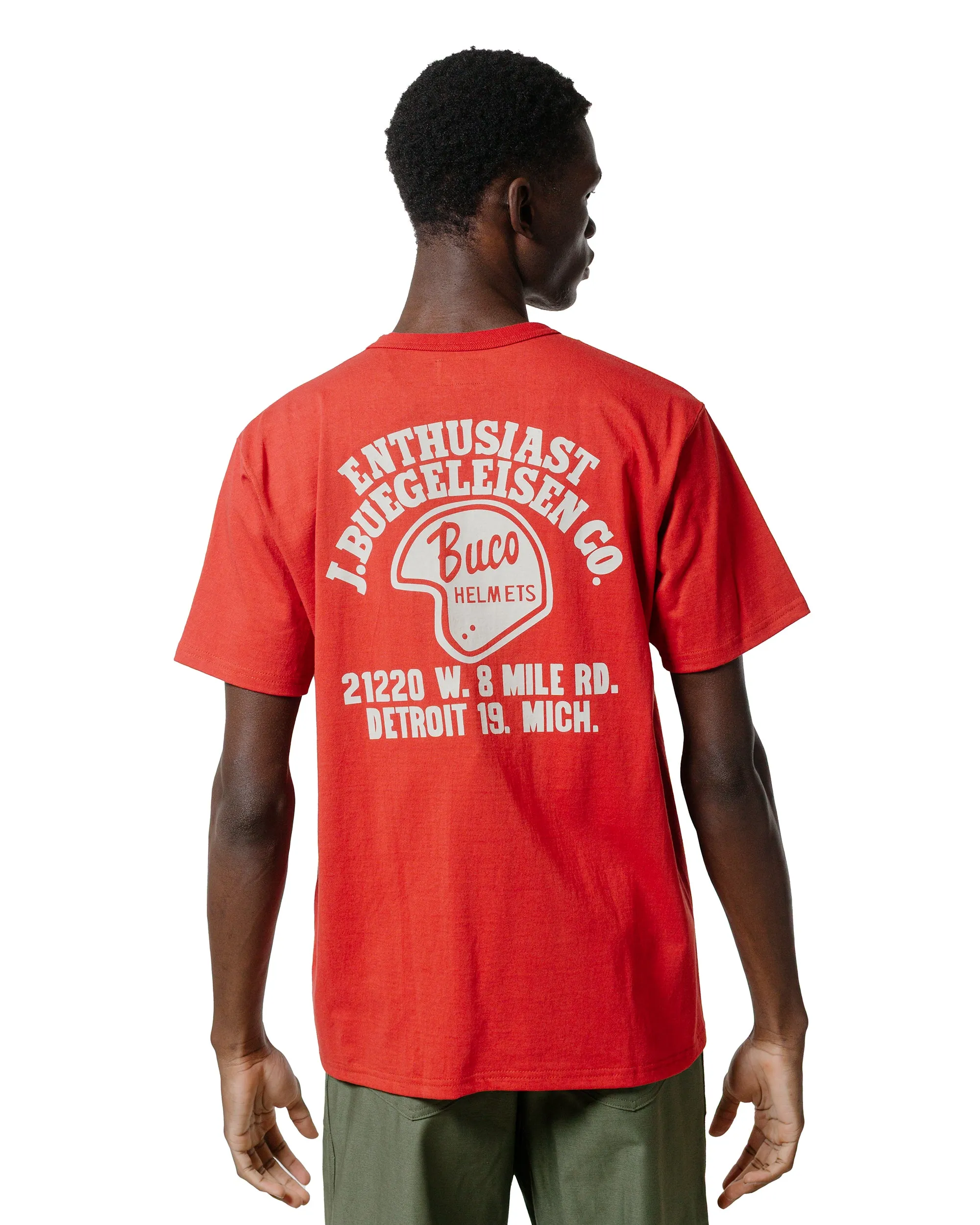 Low Profile Silhouette NoSideSeams The Real McCoy's BC25005 Buco Tee / Enthusiast Cherry