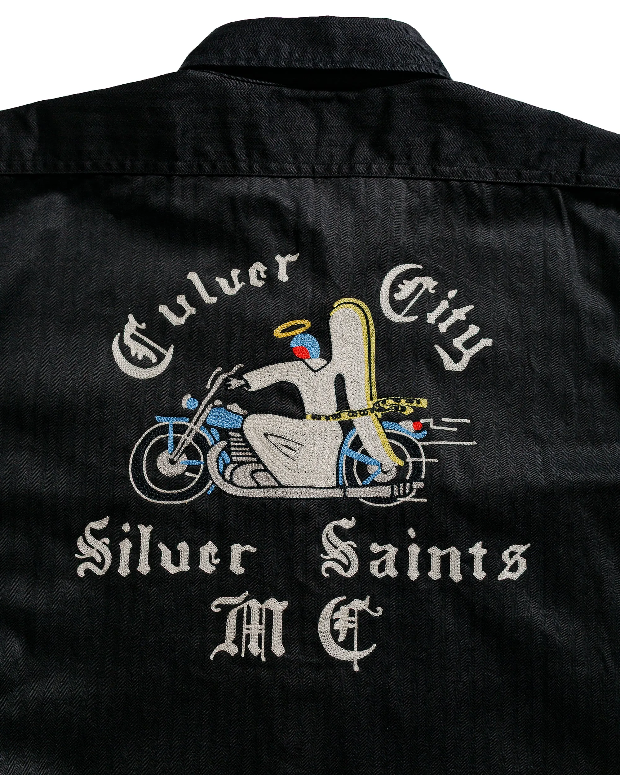The Real McCoy's BS25001 Buco Workshirt S/S Culver City Black Clean Edge Trim Layering Essential
