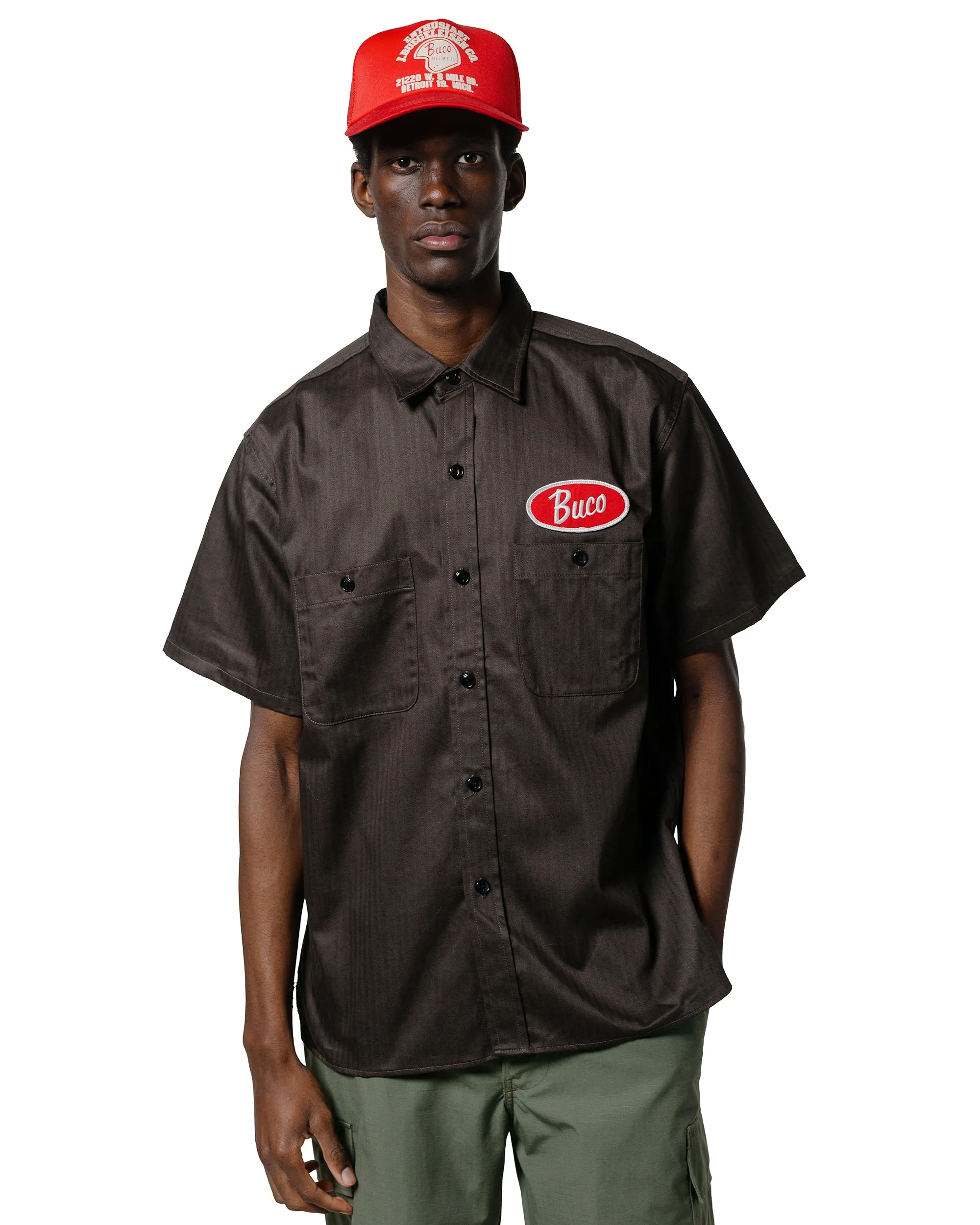 The Real McCoy's BS25001 Buco Workshirt S/S Culver City Steel Lightweight Weave Corporate Wear
