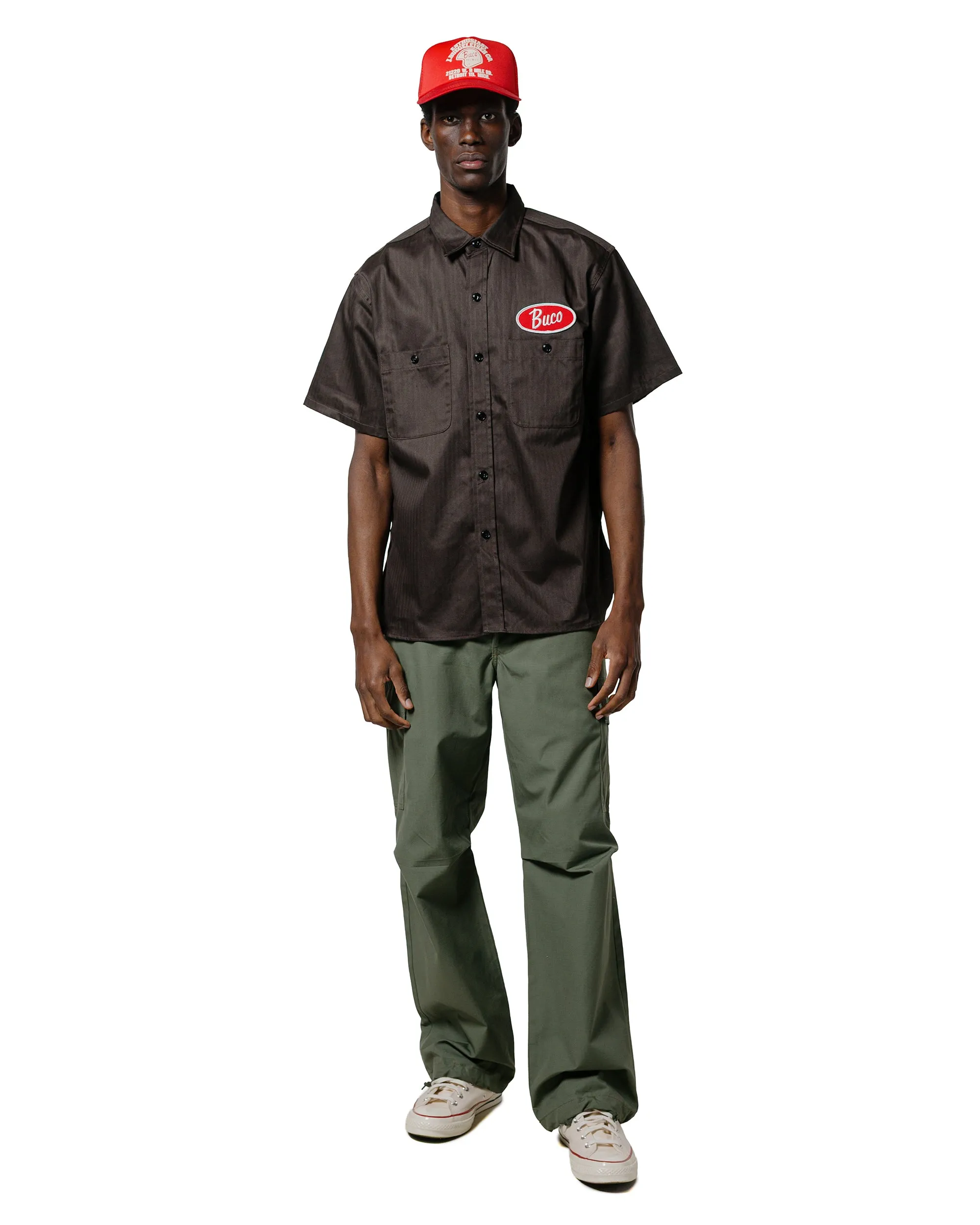 Subtle pattern The Real McCoy's BS25001 Buco Workshirt S/S Culver City Steel