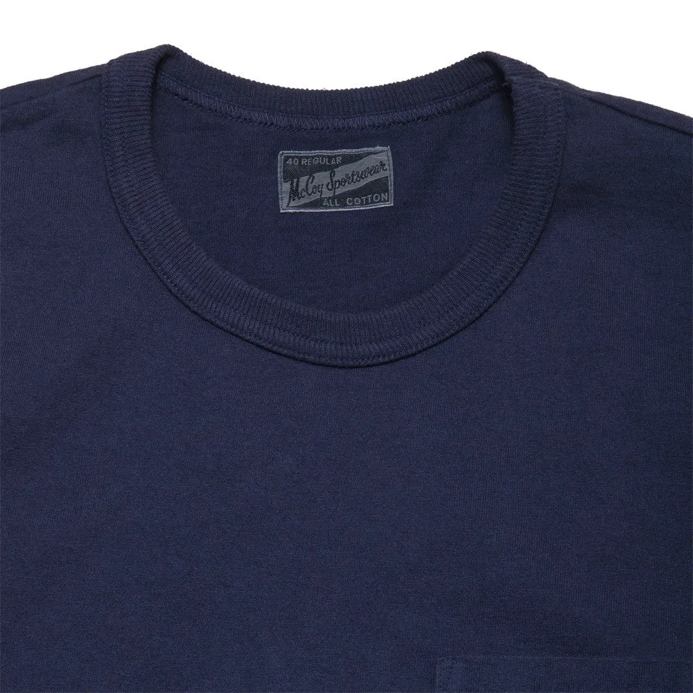 Everyday Look Wear The Real McCoy's Joe McCoy MC16032 Overdyed Sportswear Pocket Tee Navy
