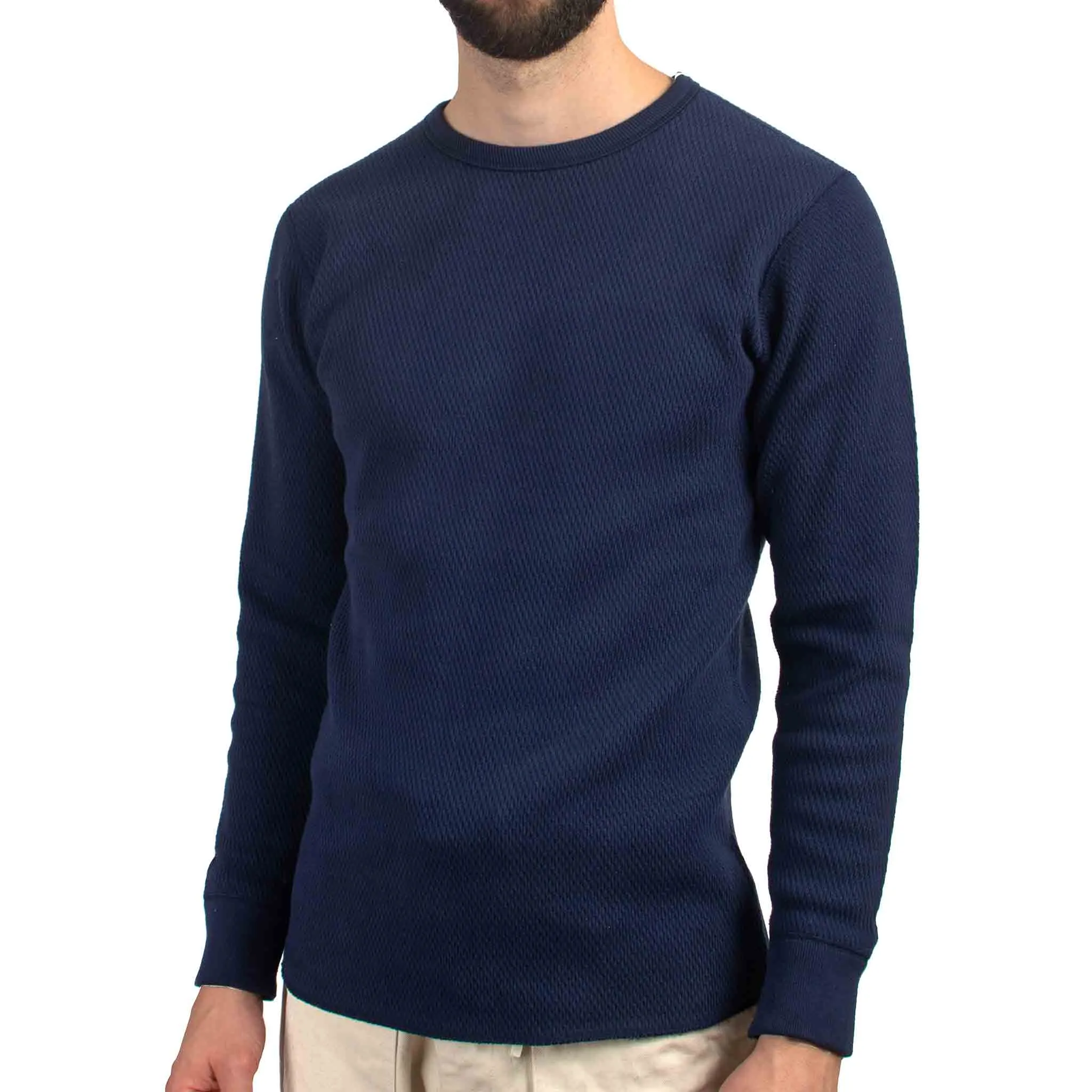 The Real McCoy's MC12110 Military Thermal Shirt Navy Seamless Edging Non-toxic