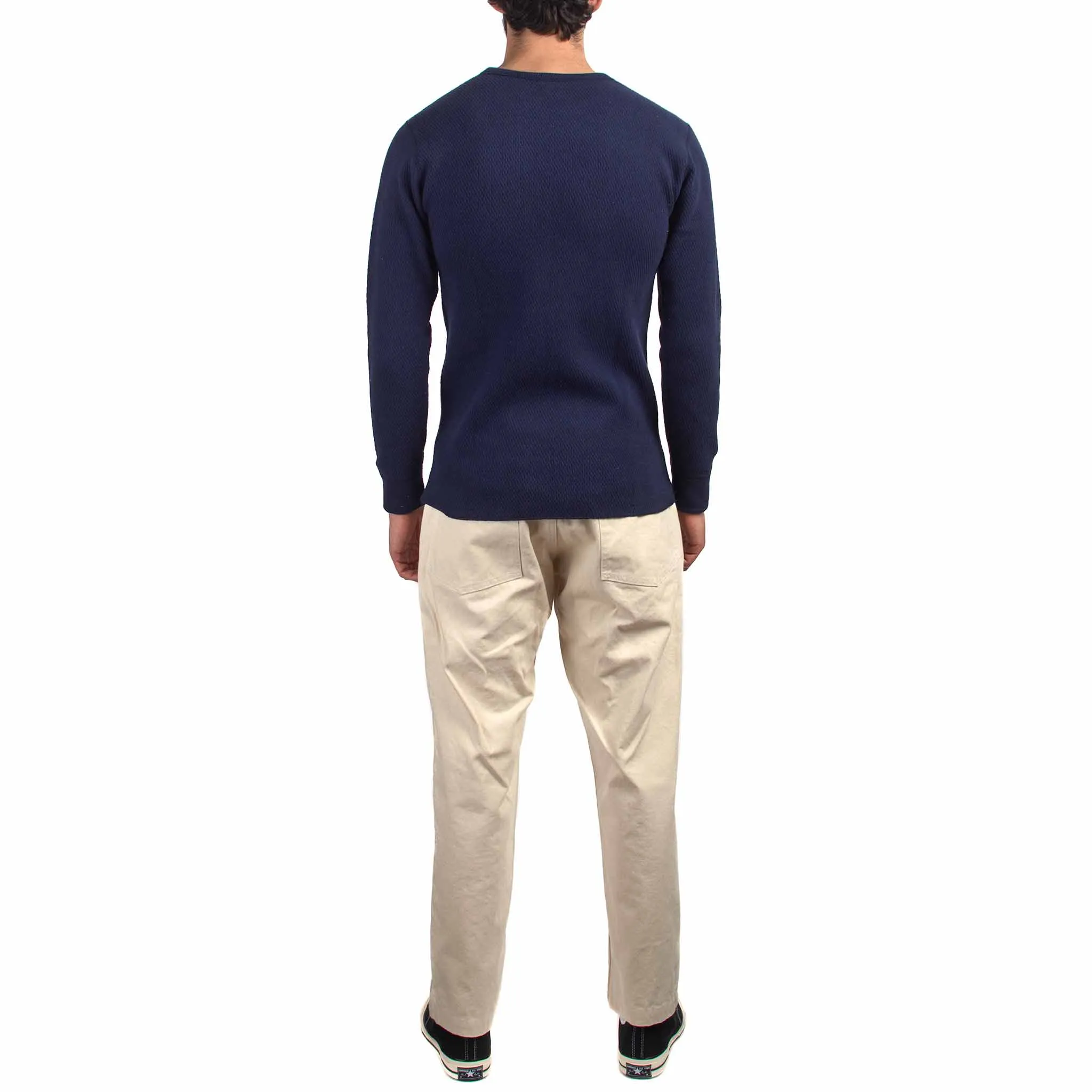 The Real McCoy's MC12110 Military Thermal Shirt Navy Feminine Fit AntiPillingTreatment